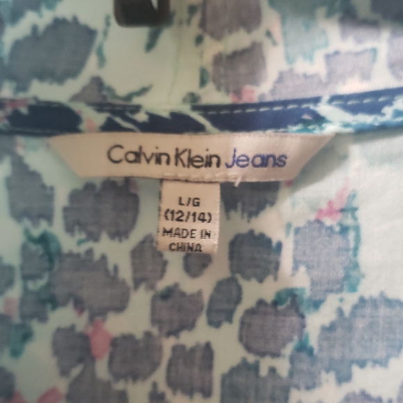 Blue open front shirt 3/4 sleeve - Picture 2 of 2